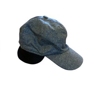 Dartmoor Cashmere Earflap Baseball Hat Trapper Style Size Large XL Black Grey